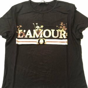Lettuce ribbed L’Amour T-Shirt